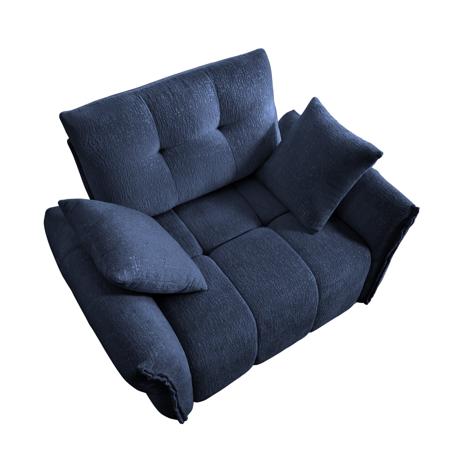 Modern Ergonomic Single Seater Sofa With High Resilience Support Cushions And Throw Pillows - Blue - Image 7