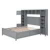 Full Size Bed With All In One Cabinet And Shelf - Gray - Image 4