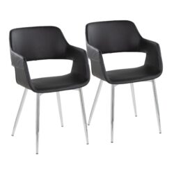 Margarite - Contemporary Dining / Chair (Set of 2) - Chrome / Black
