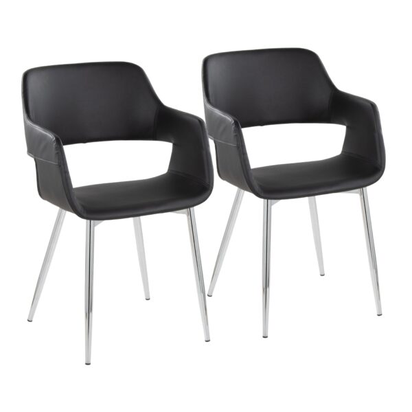 Margarite - Contemporary Dining / Chair (Set of 2) - Chrome / Black
