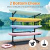 Freestanding Kayak Storage Rack With Lockable Wheels For Kayak, Canoe, Sup & Surfboard, Heavy Duty Adjustable Stand - Brushed Nickel - Image 7