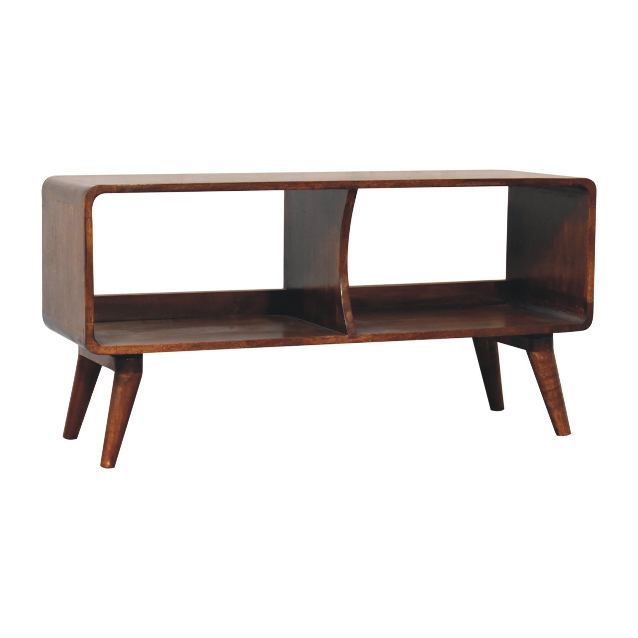 Curved Double Slot Media Unit - Dark Brown - Image 3