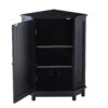 Bathroom Cabinet Triangle Corner Storage Cabinet With Adjustable Shelf Modern Style - Black - Image 14