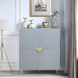 Gaines - High Gloss Accent Cabinet - Gray
