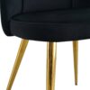 Modern Simple Velvet Dining Chair Set With Gold Metal Legs (Set of 4) - Black - Image 16