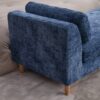 Modern Upholstered End Of Bed Bench With Armrests, Chenille Chaise Lounge Couch - Blue - Image 8