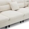 Modern Convertible Sectional Sofa L Shaped Reversible Couch Set With Free Pillows 5 Seat Cloud With Ottoman - Beige - Image 14