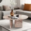 Diamond - Marble Coffee Table With Polished Surface For Living Room - Pink - Image 2
