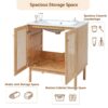 Bathroom Vanity Crafted From Natural Materials, Featuring Handmade Rattan Doors And Soft-Closing Mechanisms - Light Brown - Image 6