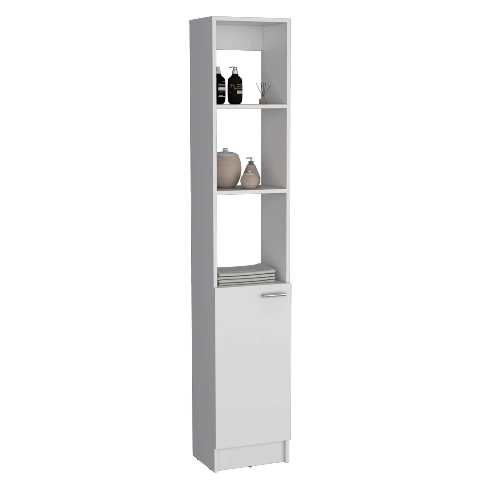 Linen Cabinet, 1 Door, 6 Shelves - White - Image 7