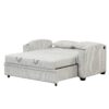 Pull Out Sofa Bed Modern Chenille Convertible Loveseat Sofa With Adjsutable Backrest, 2 Pillows, Cup Holders, USB Ports For Living Room, Apartment - White / Gray - Image 18