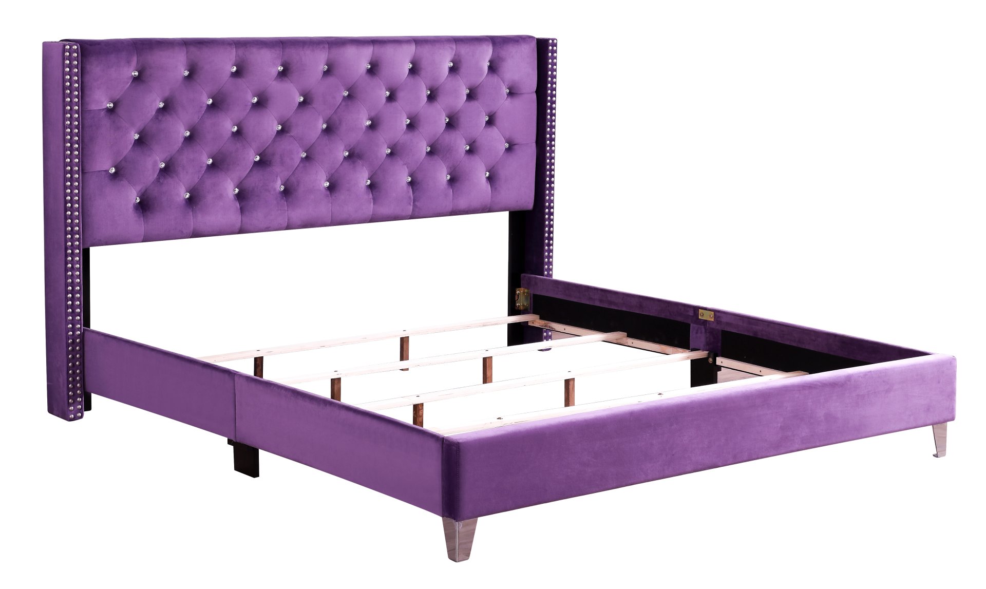 King Bed Elegant Transitional - Purple - Image 4