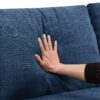 Modular U Shaped Sectional With Ottomans, Luxury Cloud Floor Couch With Deep Seat Fully Compressed Upholstered Sofa - Navy - Image 12
