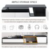 Modern, Minimalist Rectangle Extendable TV Stand, TV Cabinet With 2 Drawers And 1 Cabinet For Living Room, Up To 100" - Black - Image 6