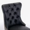 Nikki - Modern, High-End Tufted Solid Wood Contemporary And Velvet Upholstered Dining Chair With Wood Legs Nailhead Trim (Set of 2) - Black / Gray - Image 8