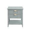2 Drawer Side Table, American Style, End Table, Suitable For Bedroom, Living Room, Study - Light Gray - Image 7