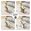 Modern Rectangular Coffee Table With Tempered Glass Top And Artistic Legs - White / Wood - Image 6