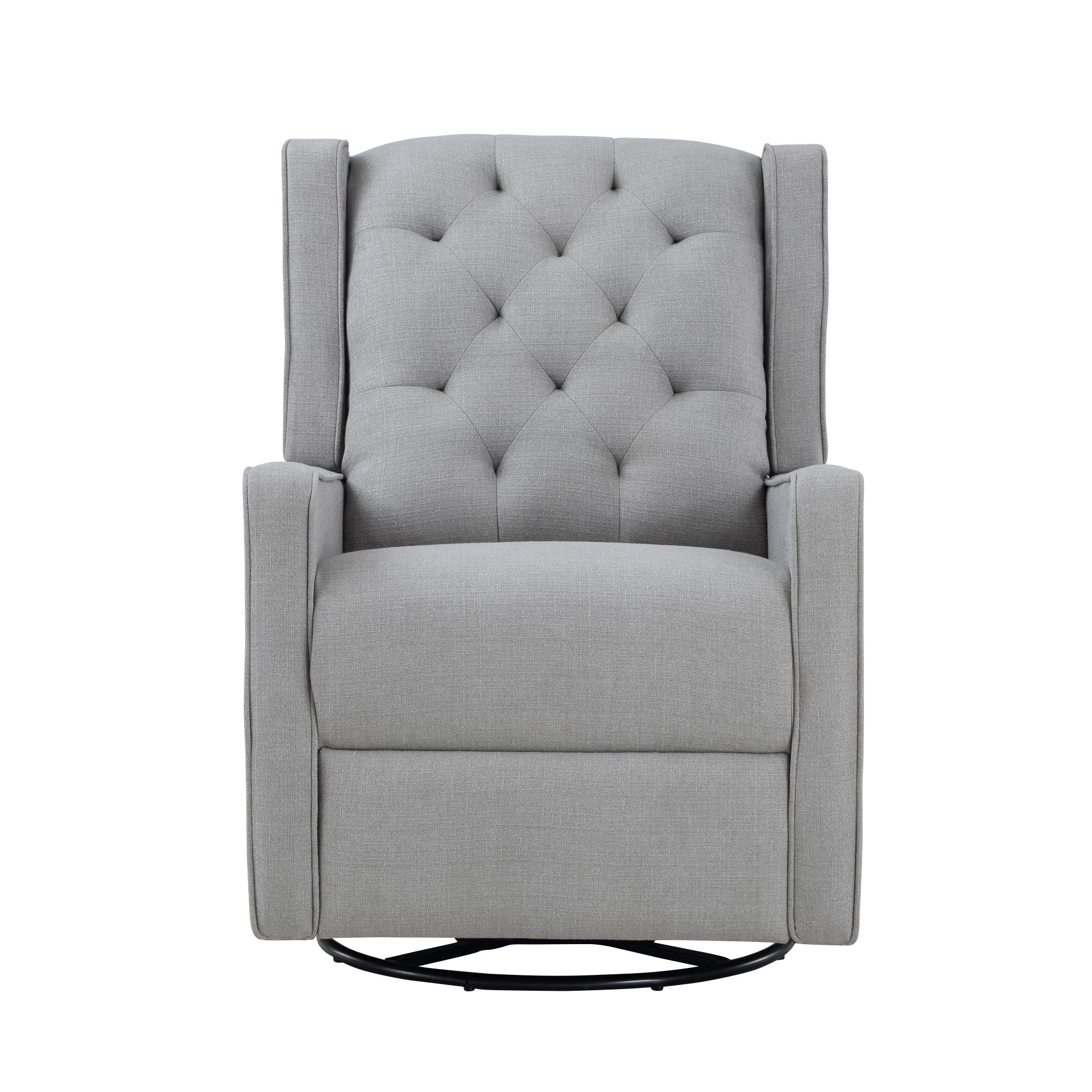 Milah - Gliding Swivel Recliner Tufted Pebble - Khaki - Image 2