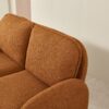 Loveseat Sofa Small Couch For Living Room, Sherpa Fabric Upholstered Loveseat Sofa Couch, Small Loveseat Sofa For Apartment, Bedroom - Orange - Image 6