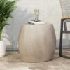 Outdoor Oval Shaped Side Table - Light Gray - Image 4