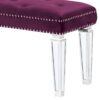Varian - Velvet Mirrored Bench - Burgundy - Image 4