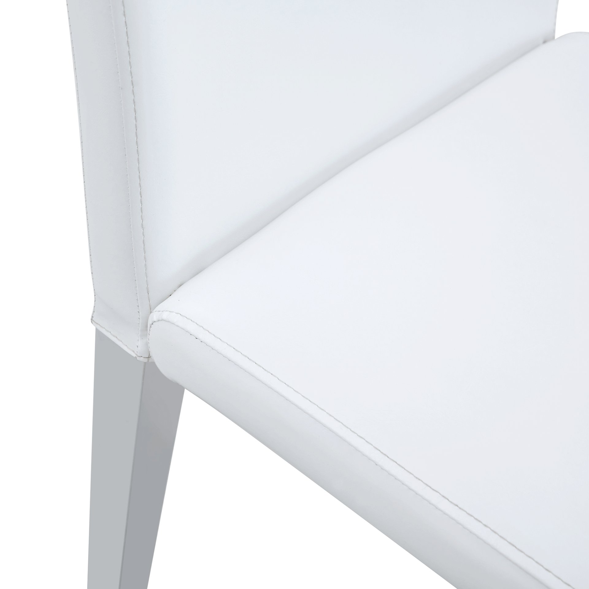 (Set of 4) Backrest Chairs With Silver Metal Legs The Perfect Combination, Suitable For Minimalist And Modern Home Styles - White / Silver - Image 12
