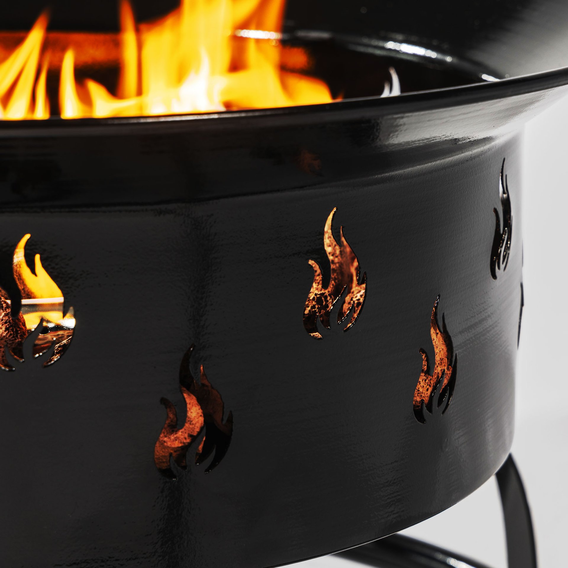 19" Propane Gas Fire Pit Table, 50000 Btu Round Steel Fire Pit For Outside Patio Deck Garden Backyard - Black - Image 9