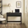 Transitional Reeded Writing Desk With Drawer - Black - Image 8