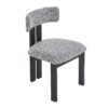 Modern Upholstered Armless Dining Chairs With Metal Legs (Set of 2) - Black / White - Image 9