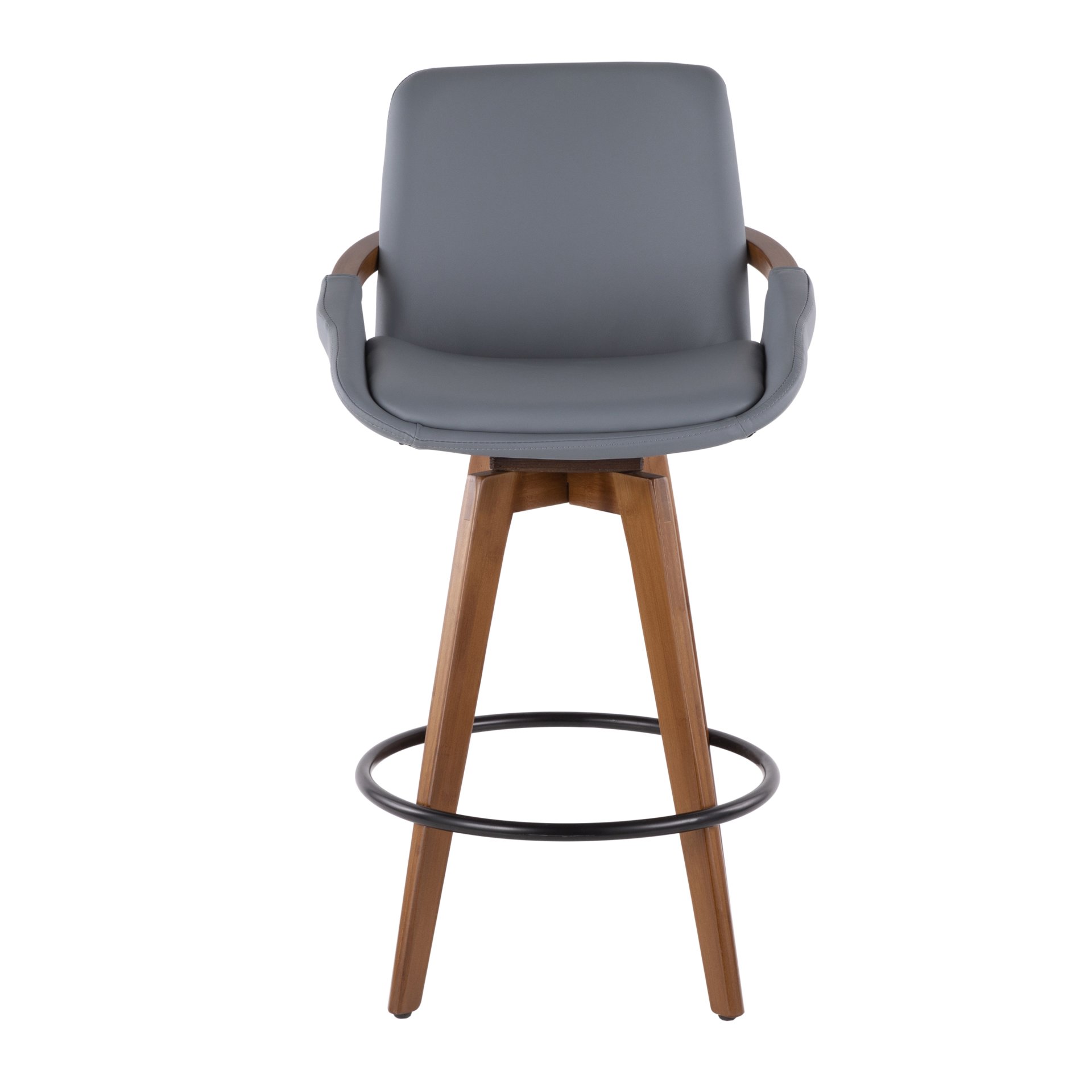 Cosmo - Mid-Century Counter Stool - Gray / Walnut - Image 5