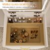 Compact 3 In 1 Vanity Desk With Open Top Mirror, Glass Desktop, 5 Height - White - Image 4
