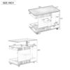 Adjustable End Table With Wheels, Modern Multifunctional Sofa Side Table With Lift Top, 360°Rotating Top And Storage Space For Living Room, Small Space - Brown / White - Image 3