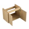 Modern 24" Bathroom Vanity With Ceramic Basin, Wall Mounted Floating Sink Combo, Wooden Storage Cabinet - Oak - Image 14