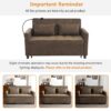 Loveseat Sofa Pull Out Sofa Bed Sleeper Sofa With A Reversible Backrest Cushion, Side Pockets, 2 USB Ports And A Phone Holder For Living Room - Brown - Image 8
