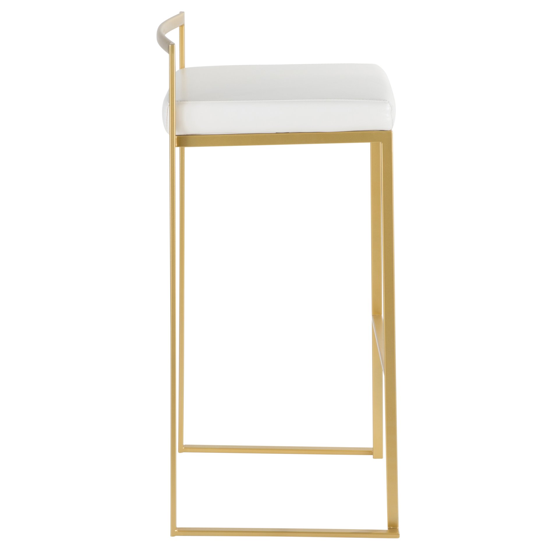 Fuji - Contemporary Barstool (Set of 3) - Gold / White - Image 3