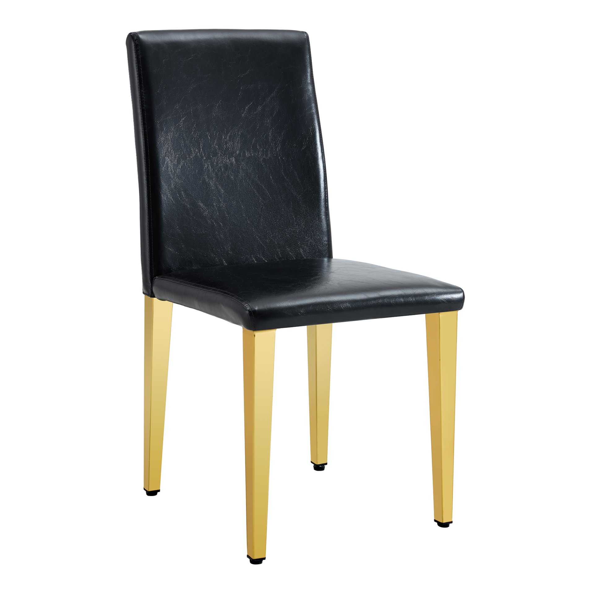 (Set of 4) Backrest Chairs With Gold Metal Legs A Perfect Pairing, Ideal For Minimalist And Modern Home Decor Styles - Black / Gold - Image 15