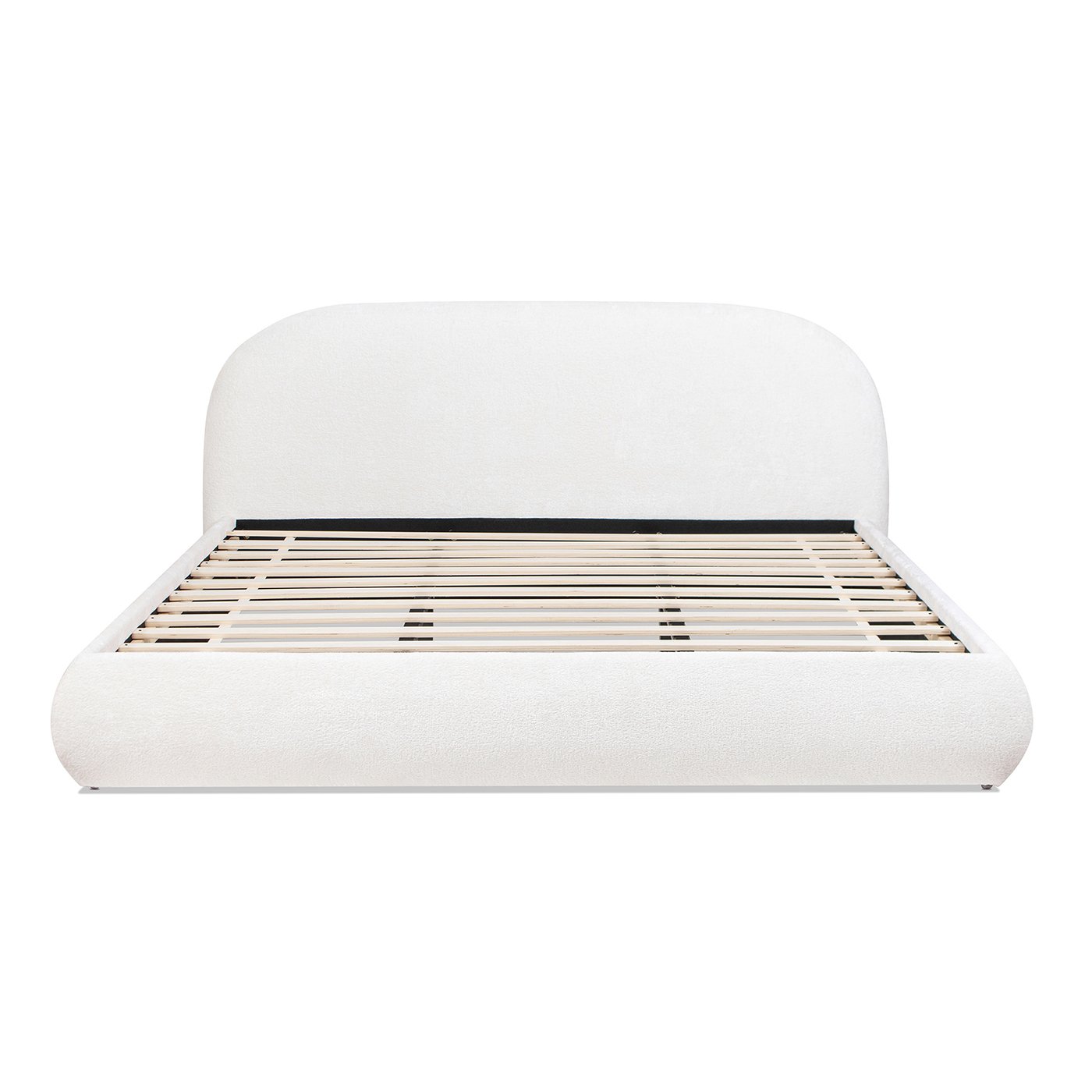 Archie Puffy Grounded - King Upholstered Platform Bed - Almond White - Image 6