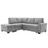 Sleeper Sectional Sofa, L-Shape Corner Couch Sofa - Bed With Storage Ottoman & Hidden Arm Storage & USB Charge For Living Room Apartment - Gray - Image 14