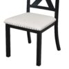 Topmax - 6 Piece Farmhouse Extendable Dining Table With Footrest, 4 Upholstered Dining Chairs And Dining Bench, Two 11" Removable Leaf - Black / Beige - Image 19