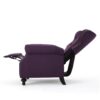 Accented Push Back Recliner Chair With Rolled Arms, Cocooning Comfort - Plum - Image 6
