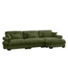Super Comfort Oversized Modular Velvet Sectional Sofa Couch With Movable Ottoman - Olive Green - Image 6