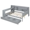 Full Size Daybed With 3 Drawers USB Ports And Desk - Gray - Image 10