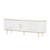 Modern TV Stand For TVs Up To 80", Entertainment Center With 4 Drawers And 1 Cabinet, Wood TV Console Table With And Handles For Living Room - White - Image 20
