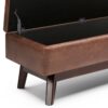 Owen - Rectangular Storage Ottoman - Distressed Saddle Brown - Image 5