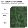 Modern Oversized Chair With Ottoman, Chenille Fabric Sofa Bed, Accent Chair Comfy Sofa With Cupholders And USB Charging Ports Chair For Living Room, Bedroom, Apartment - Green - Image 7