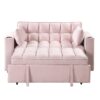 Multi Functional Sofa Bed With Cup Holder And USB Port For Living Room Or Apartments - Pink - Image 12