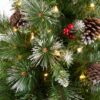 Glitter Bristle Mixed Hinged Tree With Berry And Pine Cones And 200 Cl, 407 Tips - Green - Image 8