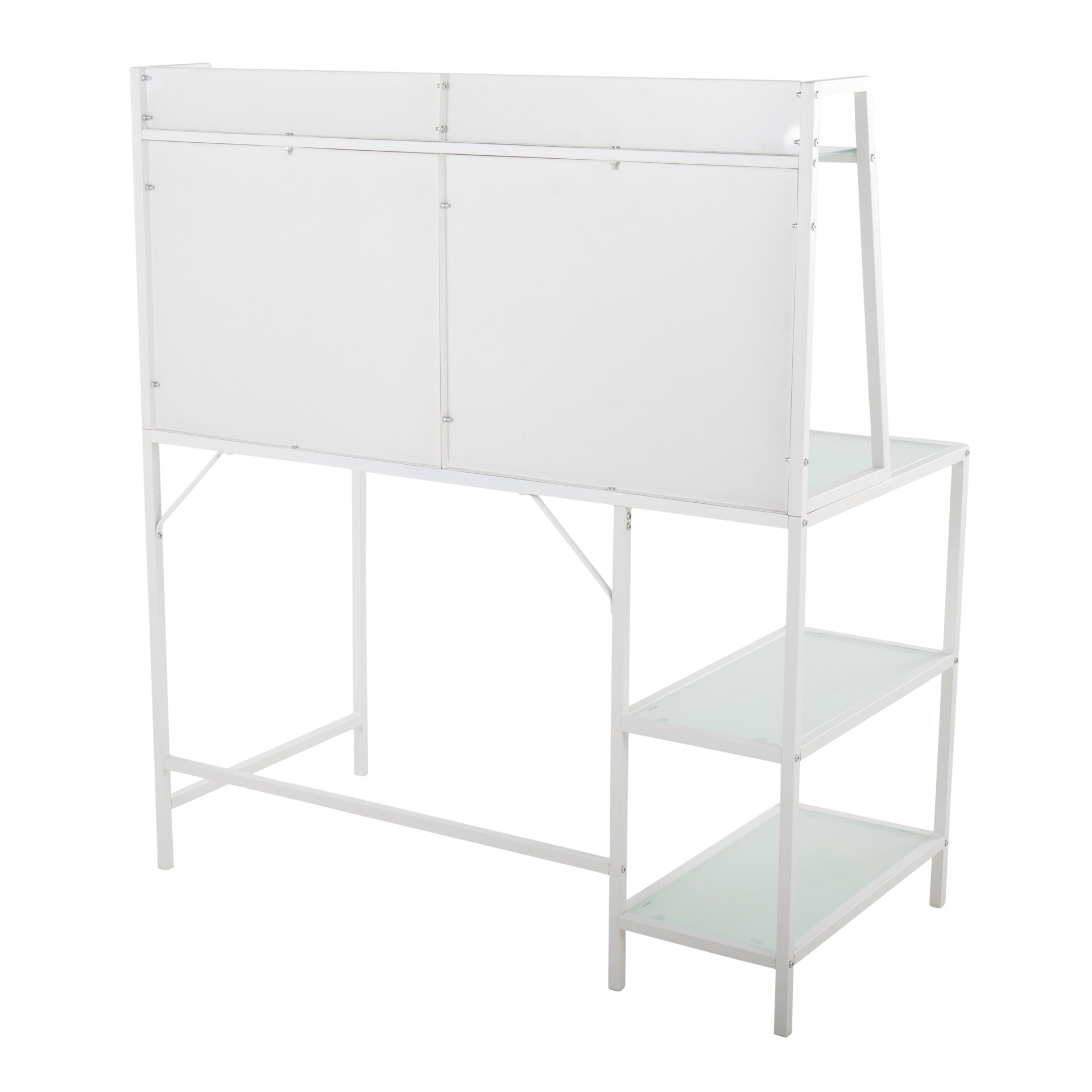 Geo - Tier Contemporary Desk - White / Frosted - Image 4