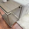 Corbeta - 3 Piece Metal Frame Wood Living Room Coffee Table And 2 Chairside Tables Set, Aged Graphite - Brown - Image 10