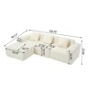 Modern Minimalist Modular Sectional Sofa, L - Shape Upholstered Cloud Couch - White - Image 3